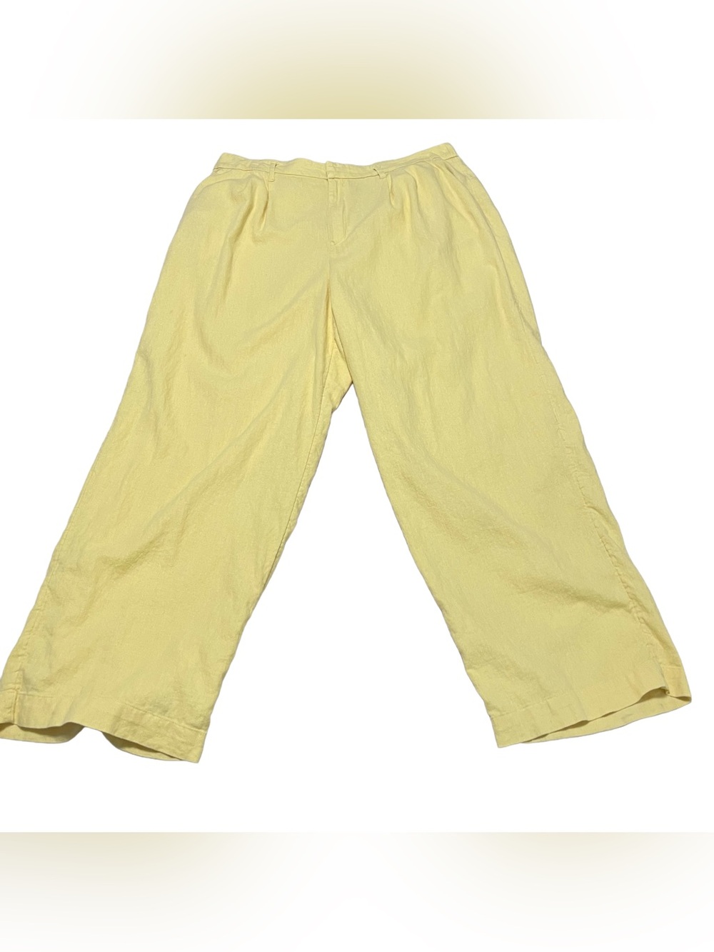 Linen blend a new day Pale Yellow Wide-Leg Women's Pants